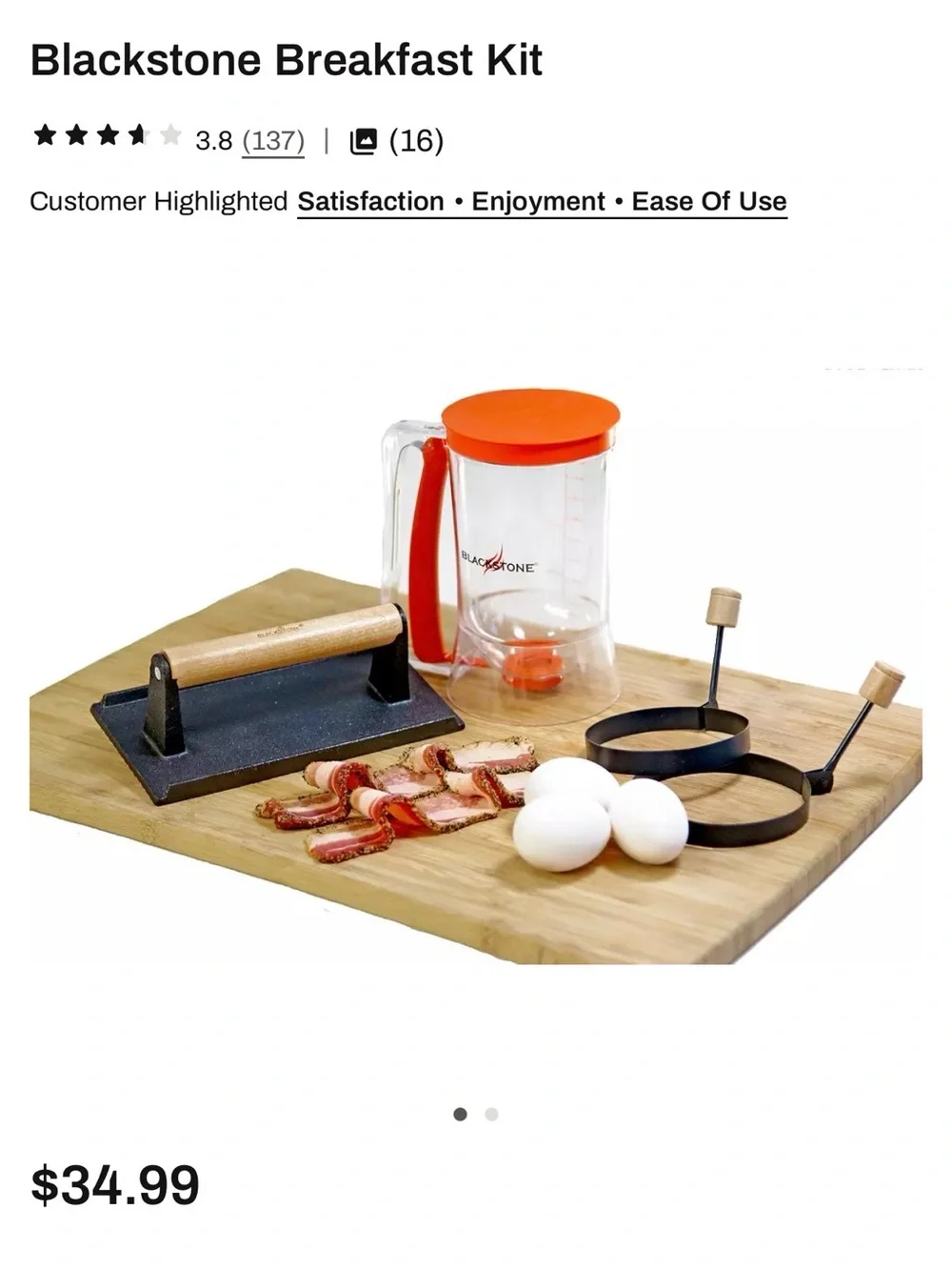 Blackstone Orange and Black Breakfast Kit - 4 Piece Set